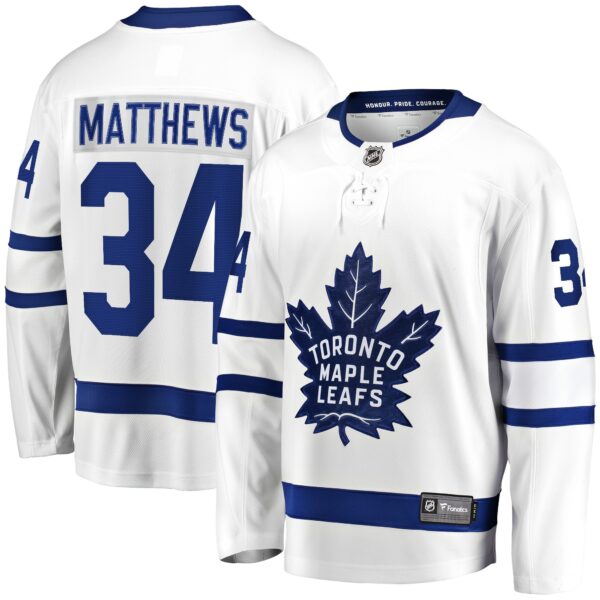 Men’s Toronto Maple Leafs Auston Matthews Fanatics Branded White Away Premier Breakaway Player Jersey