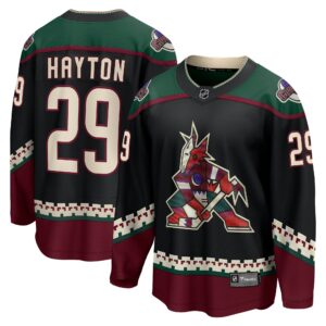 Men's Arizona Coyotes Barrett Hayton Fanatics Branded Black Home Breakaway Player Jersey