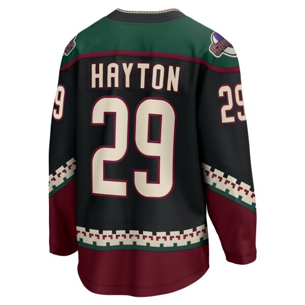 Men’s Arizona Coyotes Barrett Hayton Fanatics Branded Black Home Breakaway Player Jersey