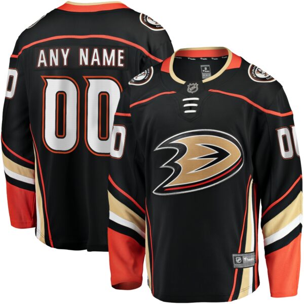 Men’s Anaheim Ducks Fanatics Branded Black Home Breakaway Custom Jersey