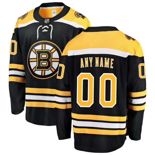 Men’s Boston Bruins Fanatics Branded Black Home Breakaway Custom Jersey