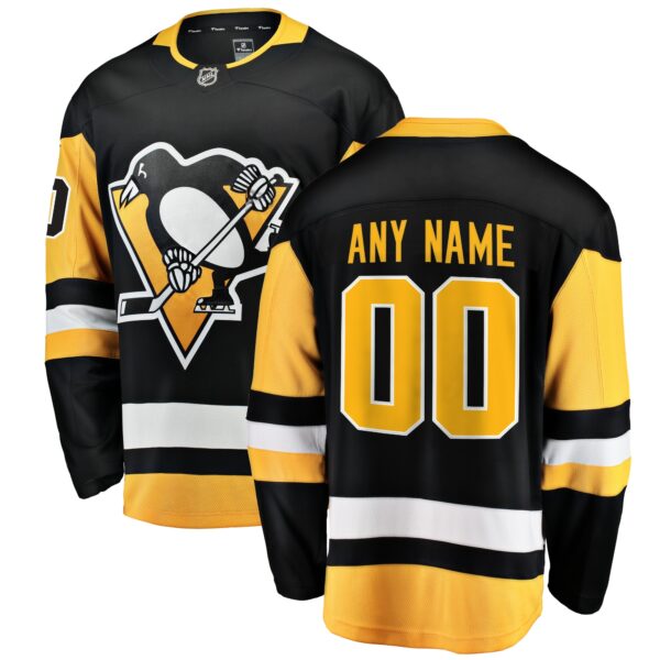 Men’s Pittsburgh Penguins Fanatics Branded Black Home Breakaway Custom Jersey