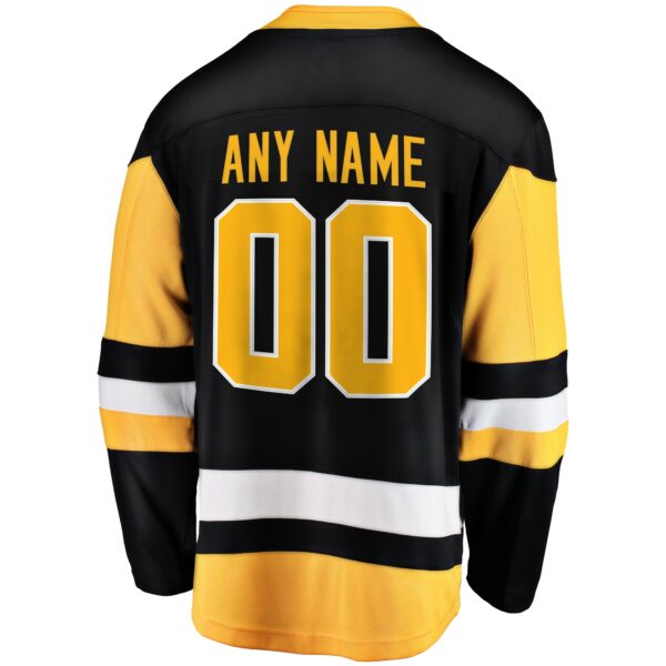 Men’s Pittsburgh Penguins Fanatics Branded Black Home Breakaway Custom Jersey