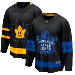 Men's Toronto Maple Leafs Fanatics Branded Black Alternate Premier Breakaway Reversible Blank Jersey