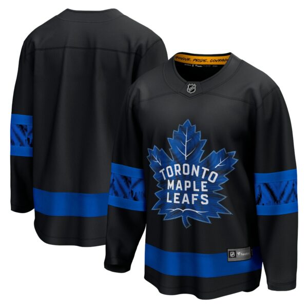 Men’s Toronto Maple Leafs Fanatics Branded Black Alternate Premier Breakaway Reversible Blank Jersey