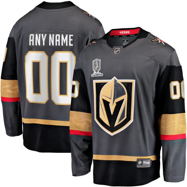 Men’s Vegas Golden Knights  Fanatics Branded Black 2023 Stanley Cup Champions Alternate Breakaway Custom Jersey