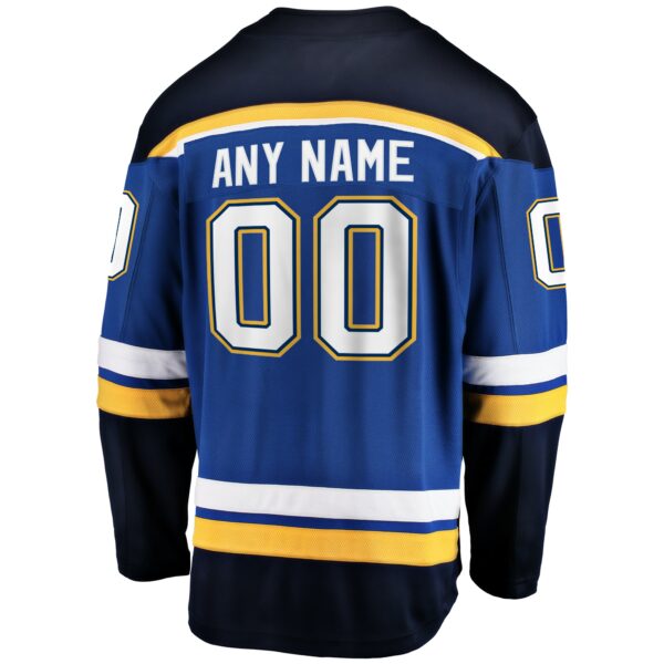 Men’s St. Louis Blues Fanatics Branded Blue Home Breakaway Custom Jersey