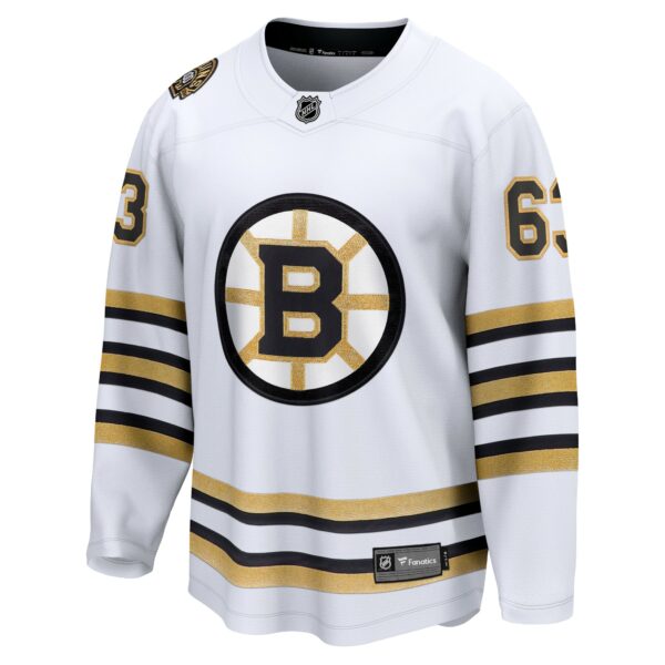 Men’s Boston Bruins Brad Marchand Fanatics Branded White 100th Anniversary Premier Breakaway Player Jersey