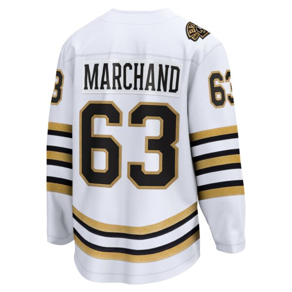 Men’s Boston Bruins Brad Marchand Fanatics Branded White 100th Anniversary Premier Breakaway Player Jersey