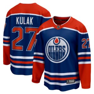 Men's Edmonton Oilers Brett Kulak Fanatics Branded Royal Home Breakaway Player Jersey