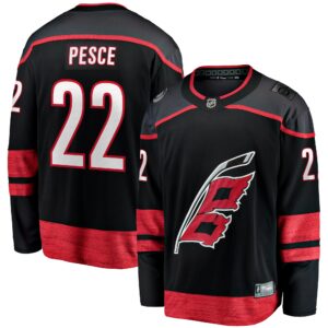 Men's Carolina Hurricanes Brett Pesce Fanatics Branded Black Home Breakaway Jersey