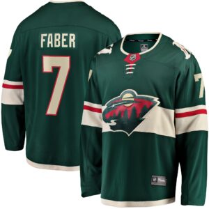 Men's Minnesota Wild Brock Faber Fanatics Branded Green Home Breakaway Player Jersey