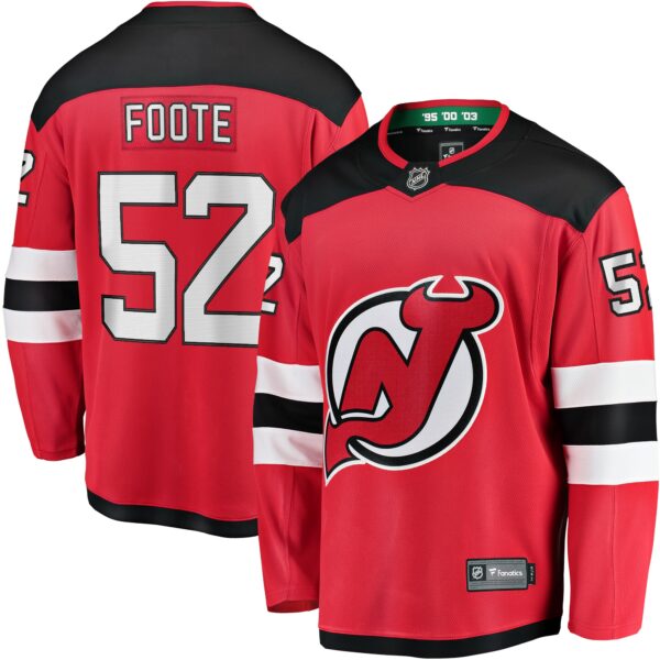 Men’s New Jersey Devils Cal Foote Fanatics Branded Red Home Breakaway Jersey