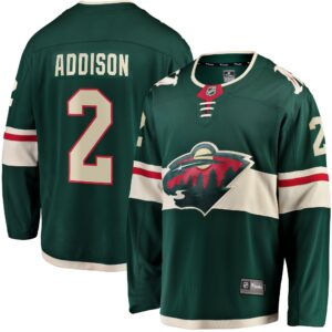 Men's Minnesota Wild Calen Addison Fanatics Branded Green Home Breakaway Player Jersey