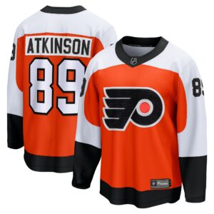 Men's Philadelphia Flyers Cam Atkinson Fanatics Branded Orange Home Breakaway Jersey