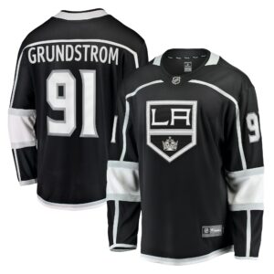 Men's Los Angeles Kings Carl Grundstrom Fanatics Branded Black Home Breakaway Player Jersey