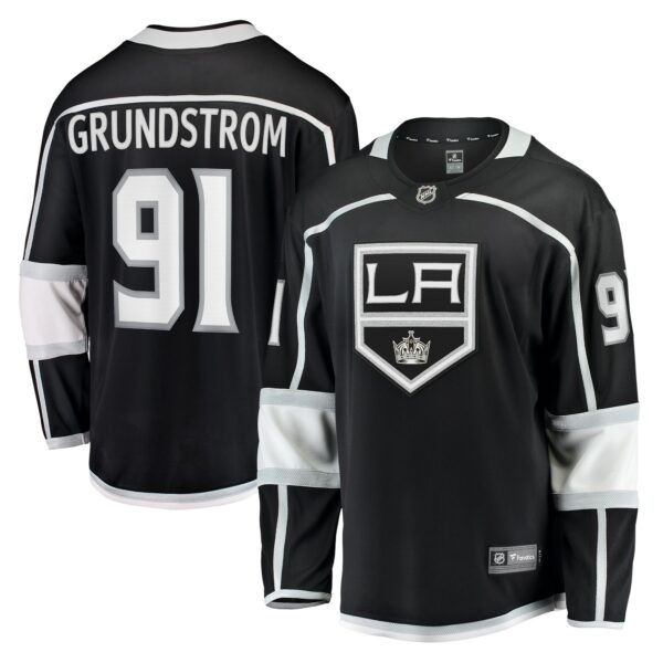 Men’s Los Angeles Kings Carl Grundstrom Fanatics Branded Black Home Breakaway Player Jersey