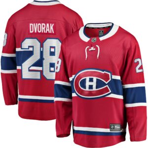 Men's Montreal Canadiens Christian Dvorak Fanatics Branded Red Home Breakaway Player Jersey