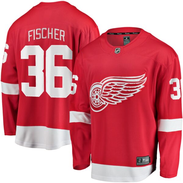 Men’s Detroit Red Wings Christian Fischer Fanatics Branded Red Home Breakaway Jersey