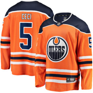 Men's Edmonton Oilers Cody Ceci Fanatics Branded Orange Home Breakaway Player Jersey