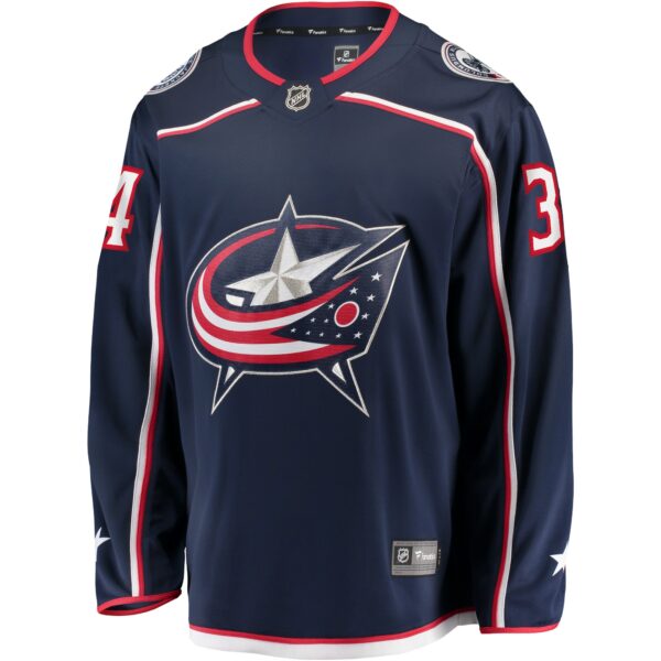 Men’s Columbus Blue Jackets Cole Sillinger Fanatics Branded Navy Home Breakaway Player Jersey