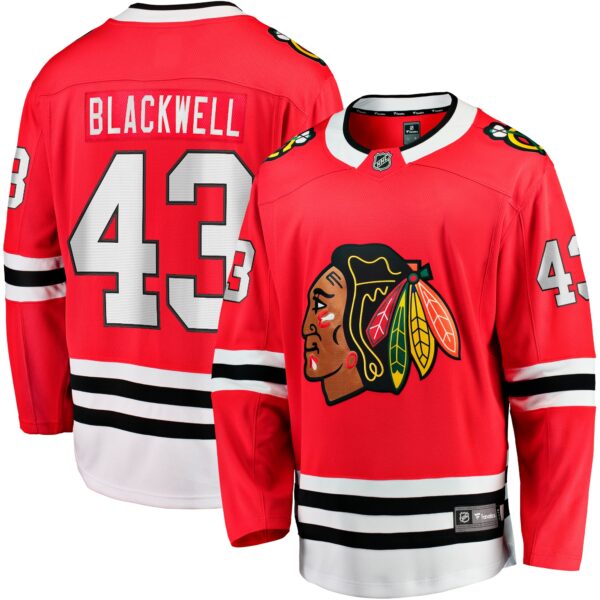 Men’s Chicago Blackhawks Colin Blackwell Fanatics Branded Red Home Breakaway Jersey