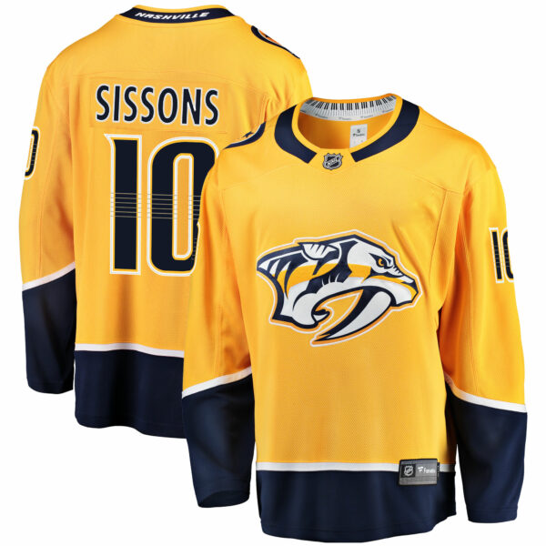 Men’s Nashville Predators Colton Sissons Fanatics Branded Gold Breakaway Player Jersey