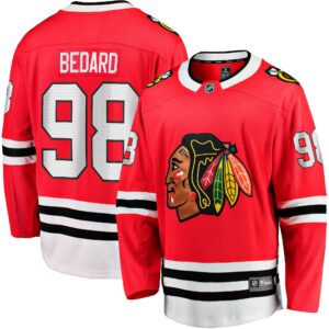 Men's Chicago Blackhawks Connor Bedard Fanatics Branded Red Home Breakaway Player Jersey