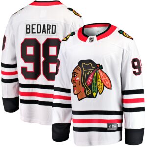 Men's Chicago Blackhawks Connor Bedard Fanatics Branded White Away Breakaway Player Jersey