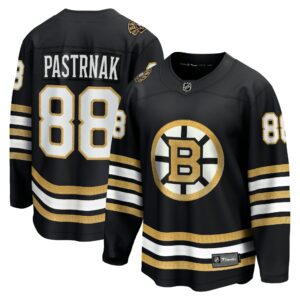 Men's Boston Bruins David Pastrnak Fanatics Branded Black 100th Anniversary Premier Breakaway Player Jersey