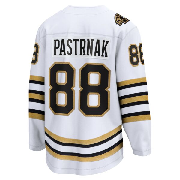 Men’s Boston Bruins David Pastrnak Fanatics Branded White 100th Anniversary Premier Breakaway Player Jersey