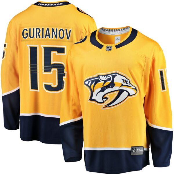 Men’s Nashville Predators Denis Gurianov Fanatics Branded Gold Home Breakaway Jersey