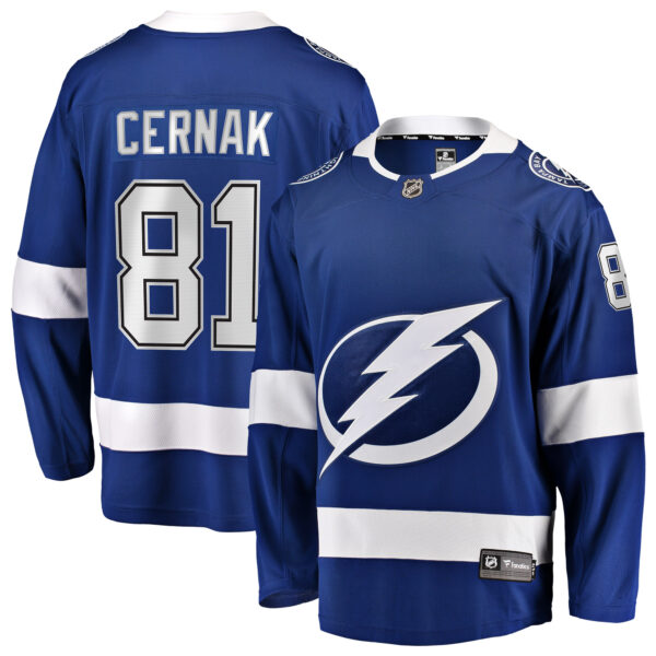 Men’s Tampa Bay Lightning Erik Cernak Fanatics Branded Blue Home Breakaway Player Jersey