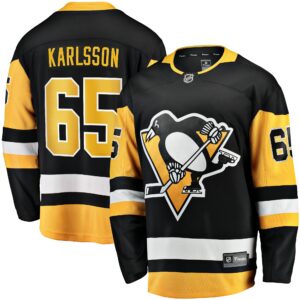 Men's Pittsburgh Penguins Erik Karlsson Fanatics Branded Black Home Breakaway Jersey