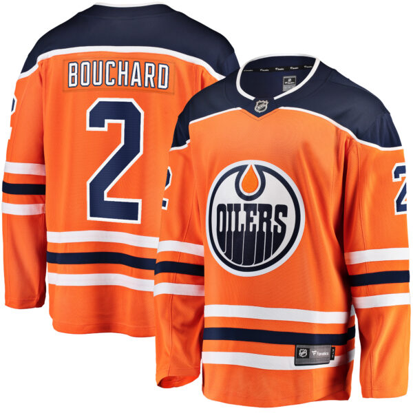 Men’s Edmonton Oilers Evan Bouchard Fanatics Branded Orange Home Breakaway Jersey