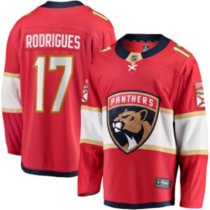 Men's Florida Panthers Evan Rodrigues Fanatics Branded Red Home Breakaway Jersey