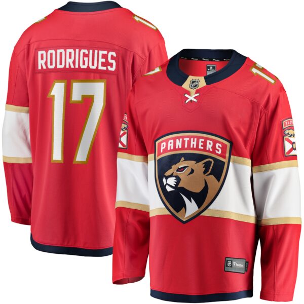 Men’s Florida Panthers Evan Rodrigues Fanatics Branded Red Home Breakaway Jersey