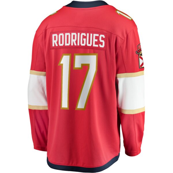 Men’s Florida Panthers Evan Rodrigues Fanatics Branded Red Home Breakaway Jersey