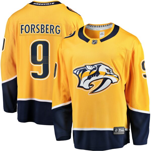 Men’s Nashville Predators Filip Forsberg Fanatics Branded Gold Home Breakaway Jersey