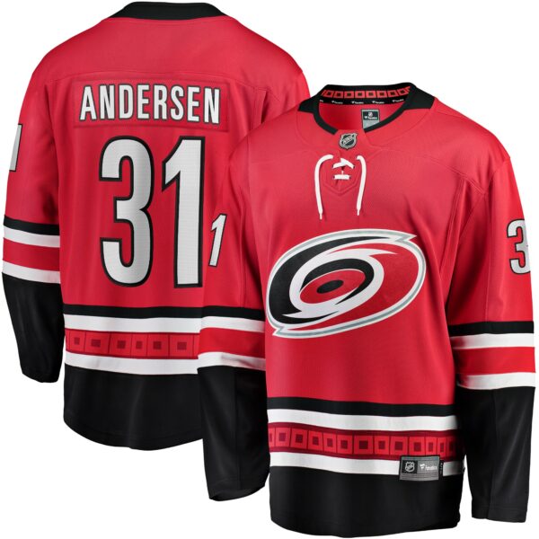 Men’s Carolina Hurricanes Frederik Andersen Fanatics Branded Red Alternate Breakaway Player Jersey