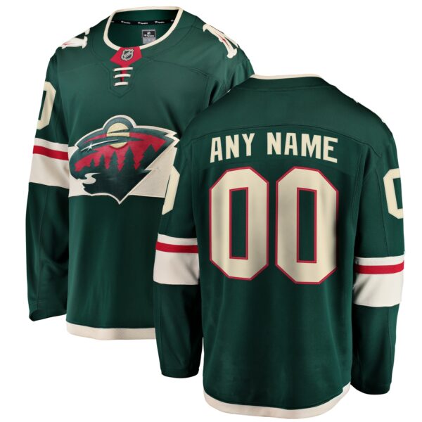 Men’s Minnesota Wild Fanatics Branded Green Home Breakaway Custom Jersey