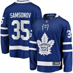 Men's Toronto Maple Leafs Ilya Samsonov Fanatics Branded Blue Home Breakaway Player Jersey