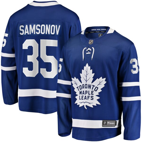 Men’s Toronto Maple Leafs Ilya Samsonov Fanatics Branded Blue Home Breakaway Player Jersey