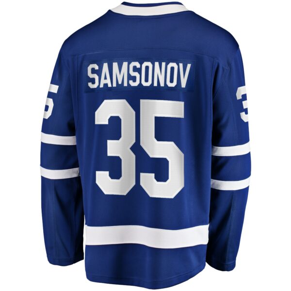 Men’s Toronto Maple Leafs Ilya Samsonov Fanatics Branded Blue Home Breakaway Player Jersey