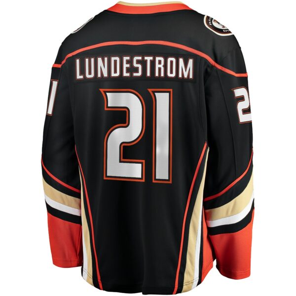 Men’s Anaheim Ducks Isac Lundestrom Fanatics Branded Black Home Breakaway Jersey