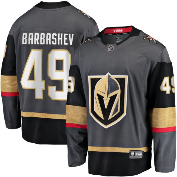 Men’s Vegas Golden Knights Ivan Barbashev Fanatics Branded Gray Home Breakaway Jersey