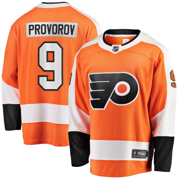 Men’s Philadelphia Flyers Ivan Provorov Fanatics Branded Orange Home Breakaway Jersey