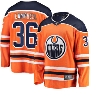 Men's Edmonton Oilers Jack Campbell Fanatics Branded Orange Home Breakaway Player Jersey