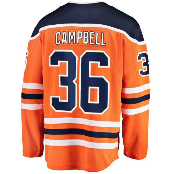 Men’s Edmonton Oilers Jack Campbell Fanatics Branded Orange Home Breakaway Player Jersey