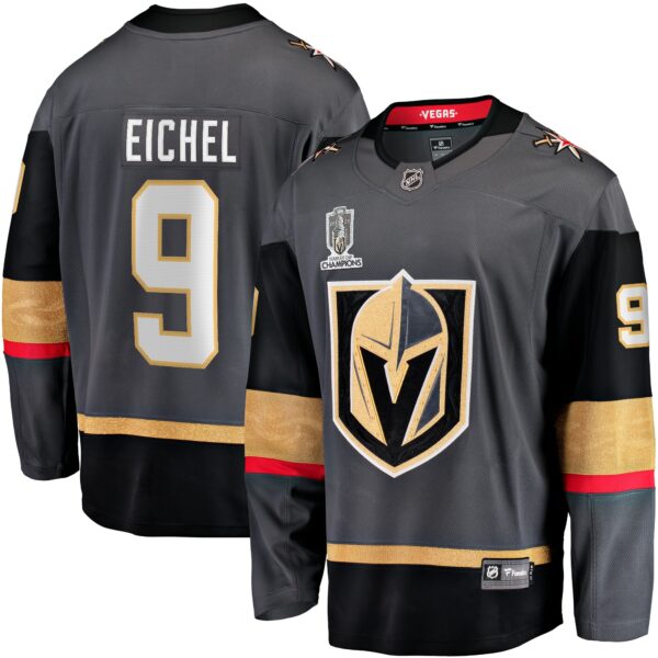 Men’s Vegas Golden Knights Jack Eichel Fanatics Branded Black 2023 Stanley Cup Champions Alternate Breakaway Player Jersey